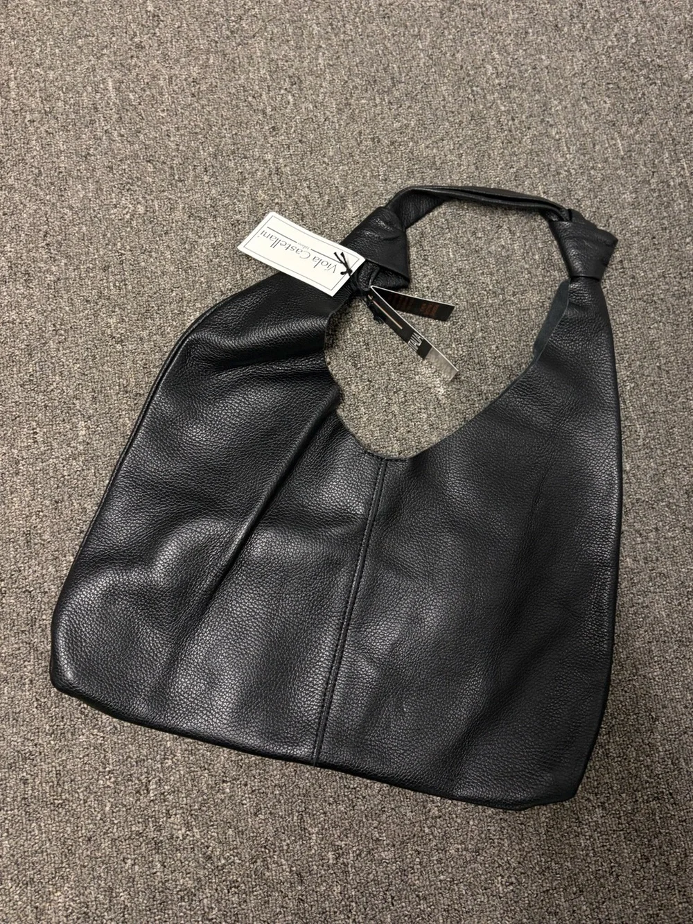 New Black Leather Hobo